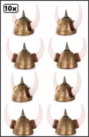 10x Viking helm goud met bont