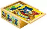 Houten blokpuzzel Baribal 9-delig
