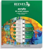 Reeves Acrylverf 24 kleuren x 10ml / Sterk gepigmenteerd verf.