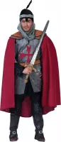 Funny Fashion - Middeleeuwse & Renaissance Strijders Kostuum - Roughside Ridder - Man - rood,zilver - Maat 56-58 - Carnavalskleding - Verkleedkleding