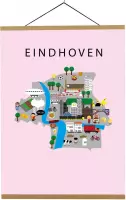Kaart van Eindhoven | B2 poster | 50x70 cm | Roze | Maison Maps