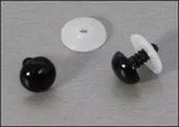 Veiligheidsogen zwart 10 mm - doosje van 25 paar