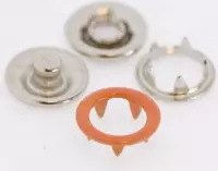 Babydrukker 9 mm - 20 drukkers - Open drukknopen - Zalm Oranje