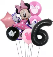 7 stuks ballonnen Minnie Mouse thema - verjaardag - 6 jaar