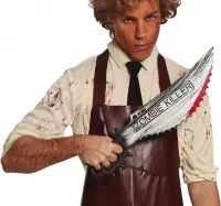 Horror mes met bloed - groot - 50 cm - kunststof - hakmes - Halloween thema