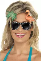 SMIFFY'S - Hawaii zonnenbril voor volwassenen - Zwart - M