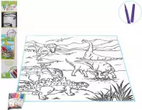 Stoffen kleurplaat/mat 80 cm voor kinderen - Hobby/knutselmateriaal - knutselbenodigdheden - Kleurplaat/mat van stof - Vloerkleed inkleuren met stiften