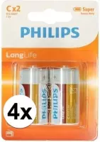 Phillips LL batterijen R14 1,5 volt 8 stuks