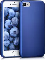 kwmobile telefoonhoesje voor Apple iPhone SE (2022) / SE (2020) / 8 / 7 - Hoesje voor smartphone - Back cover in metallic blauw