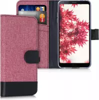 kwmobile telefoonhoesje voor LG G6 - Hoesje met pasjeshouder in oudroze / zwart - Case met portemonnee