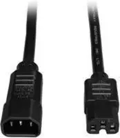 Tripp-Lite P018-006 IEC C14 to IEC C15 Power Cable - Heavy Duty, 15A, 100-250V, 14 AWG, 6 ft., Black TrippLite