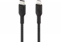 Belkin Braided iPhone Lightning naar USB-C kabel - 1m - Zwart