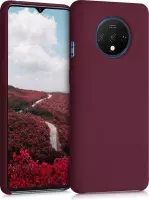kwmobile telefoonhoesje voor OnePlus 7T - Hoesje met siliconen coating - Smartphone case in wijnrood