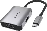 WIWU Alpha A20VH 2 in 1 USB-C / Type-C naar VGA / HDMI HUB-adapter