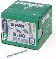 Spax Spaanplaatschroef Verzinkt Torx 5.0 x 60 (100) - 100 stuks