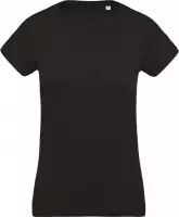 Kariban Dames/dames Organic Crew T-Shirt met halsband (Zwart)