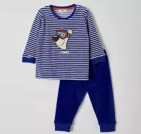 Woody pyjama jongens - ijsbeer - streep - 212-3-PLC-V/912 - maat 80