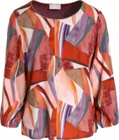 Cassis - Female - Effen T-shirt met grafische print in viscose  - Roze