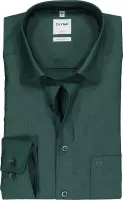 OLYMP Luxor comfort fit overhemd - groen structuur (contrast) - Strijkvrij - Boordmaat: 44