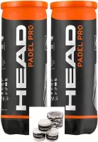 Head Padel Pro padelballen - World Padel Tour padel ballen - 2 Blikken + 2x overgrip wit