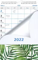 Familiekalender 2022 - Gezinsplanner - Verlengde schild - Weekkalender - Weekplanner - voor maximaal 5 personen - Bladeren