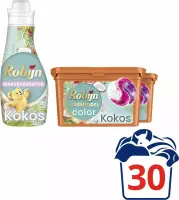 Robijn Perfect Match Kokos Wasmiddel Capsules en Wasverzachter - 2 x 15 + 30 wasbeurten - Voordeelverpakking