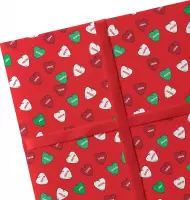 Vel (geen rol) inpakpapier - 31 cm x 69 cm - Merry Xmas Rood Kerst 2021 - Cadeaupapier - Kerst - Christmas