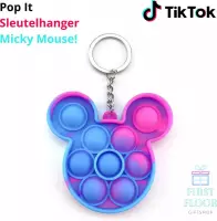 Fidget Toy – Pop It – Mickey Mouse –Sleutelhanger – Blauw Roze