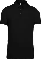 Kariban Heren Jersey Gebreide Polo Shirt (Zwart)