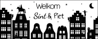 Sinterklaas raamsticker - Decoratie Sinterklaas - Raamsticker - Welkom Sint en Piet - Sinterklaas - Zwarte Piet - Zwart