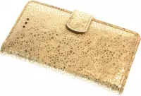 Made-NL vijf pasjes (Samsung Galaxy A72 (4G)) book case Goud glitter leer schijfmagneet
