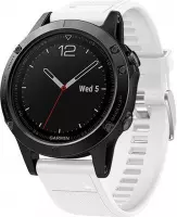Horlogebandje Geschikt voor Garmin Fenix 5 / 5 Plus / Forerunner 935 / Approach S60  wit - Siliconen - Horlogebandje - Polsbandje - Bandjes.nu - Polsband