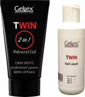 Twin Polygel set, Polyacryl Gel White 60g, Twin Liquid