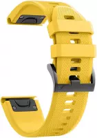 Horlogebandje Geschikt voor Garmin Fenix 5X / 5X Plus  geel - Siliconen - Horlogebandje - Polsbandje - Bandjes.nu - Polsband