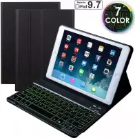 Hoes Toetsenbord - Leer - Keyboard Case Geschikt voor:  Apple iPad Air 9.7 inch (1e en 2e Generatie) iPad Air / Air 2 (9.7 inch) - iPad Hoesje met Toetsenbord - Zwart - Bluetooth T