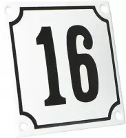 Huisnummerbord klein 'wit' 16