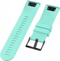 Horlogebandje Geschikt voor Garmin Fenix 5X / 5X Plus  turquoise - Siliconen - Horlogebandje - Polsbandje - Bandjes.nu - Polsband