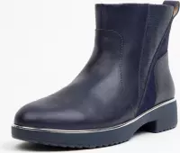 FitFlop™ Salma Lizard-Embossed Ankle Boots Leather Maritime Blue - Maat 38