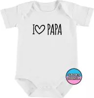 Romper - I love papa - maat 98/104 - korte mouwen - baby - baby kleding jongens - baby kleding meisje - rompertjes baby - kraamcadeau meisje - kraamcadeau jongen - zwanger - stuks