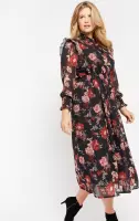 LOLALIZA Maxi jurk met bloemenprint - Rood - Maat 44
