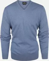 Steppin' Out Herfst/Winter 2021 Trui Cotton Cashmere Vneck Mannen - Regular Fit - Katoen - Blauw (XL)