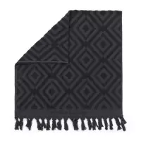 Riviera Maison Handdoeken 70x140 - RM Chic Towel - Antraciet - 1 Stuks