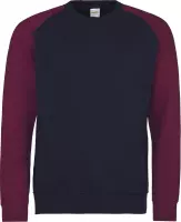 Baseball sweatshirt, Kleur Oxford Navy/ Burgundy, Maat L