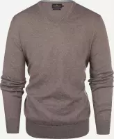 Steppin' Out Herfst/Winter 2021 Trui Cotton Cashmere Vneck Mannen - Regular Fit - Katoen - Bruin (L)