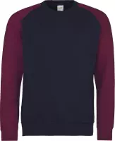 Baseball sweatshirt, Kleur Oxford Navy/ Burgundy, Maat XL