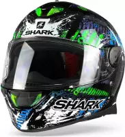 Shark Skwal 2 Switch Rider Zwart Blauw Groen KBG Integraalhelm - Motorhelm -  Maat S