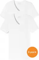 SCHIESSER 95/5 T-shirts (2-pack) - V-hals - wit - Maat: XL