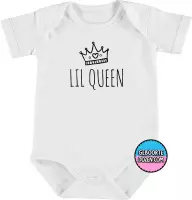 Romper - Lil queen - maat 98/104 - korte mouwen - baby - baby kleding jongens - baby kleding meisje - rompertjes baby - kraamcadeau meisje - kraamcadeau jongen - zwanger - stuks 1