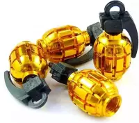 TT-product ventieldoppen Gold Grenades handgranaat 4 stuks goud