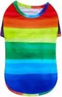 Honden T-shirt met vrolijke regenboog kleuren - 35 cm